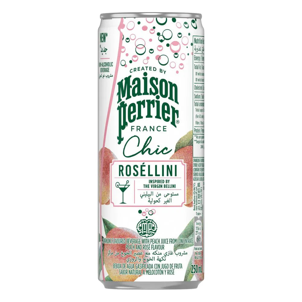 Agua Saborizada Maison Perrier Chic Rosellini Lata - 250 Ml