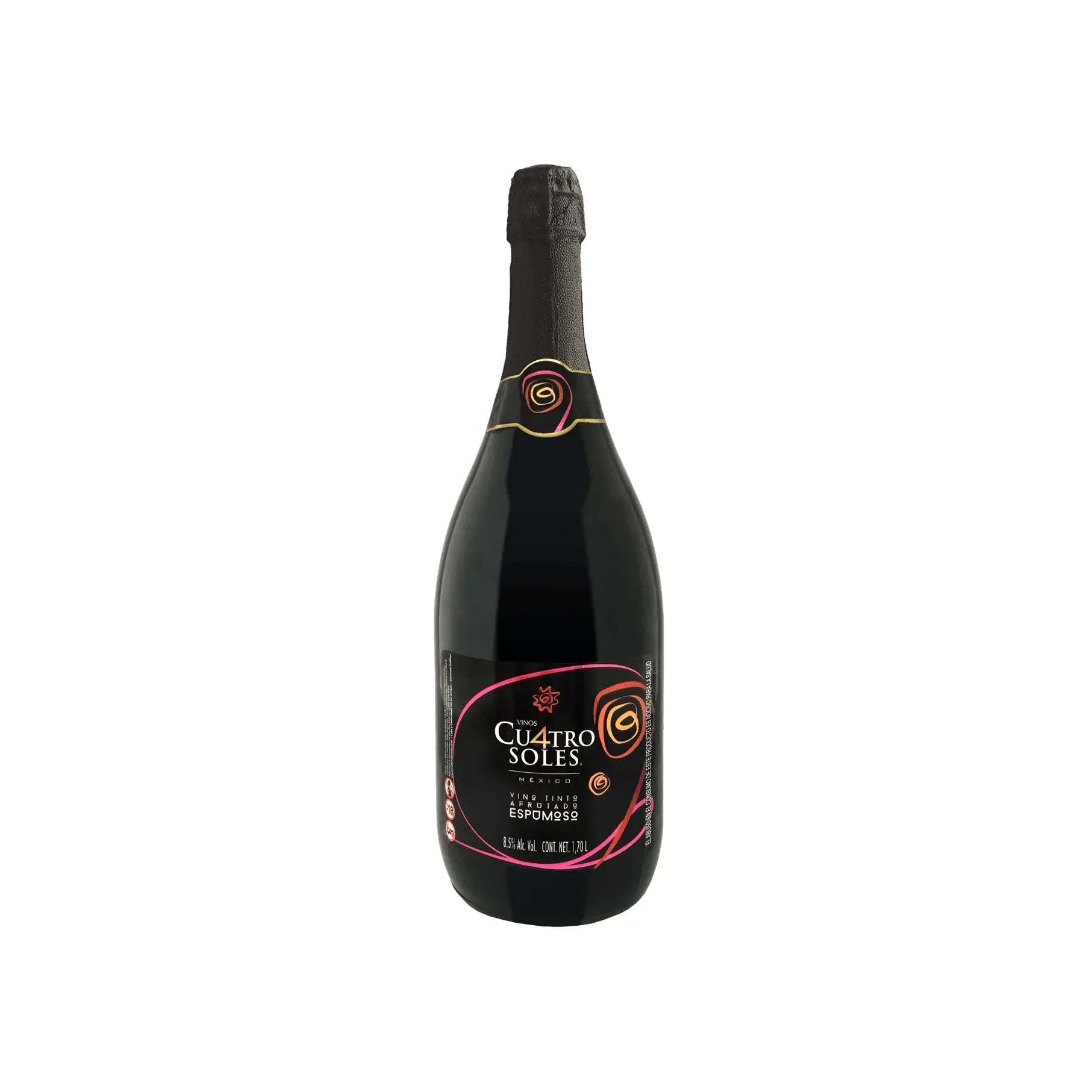 Vino Tinto Espumoso Cu4Tro Soles Afrutado Gasificado - 1.7 L