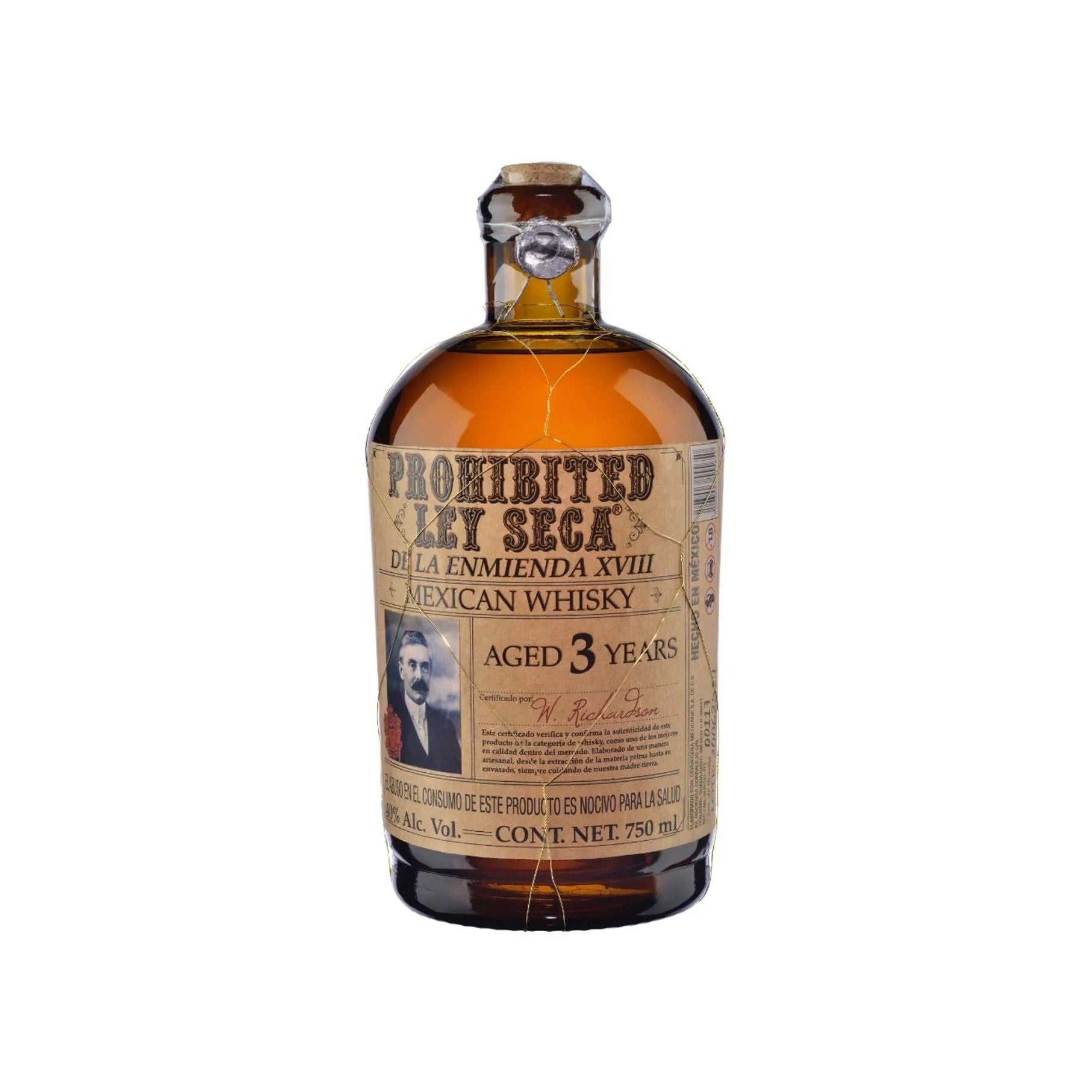 Wky. Prohibited Ley Seca 3 Años - 750 Ml