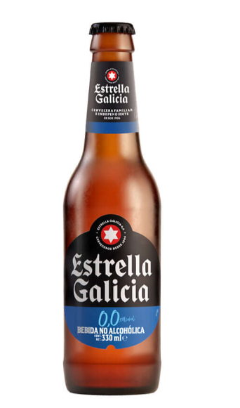 Bebida de Malta sin Alcohol Estrella Galicia 0.0 Vidrio - 355 Ml