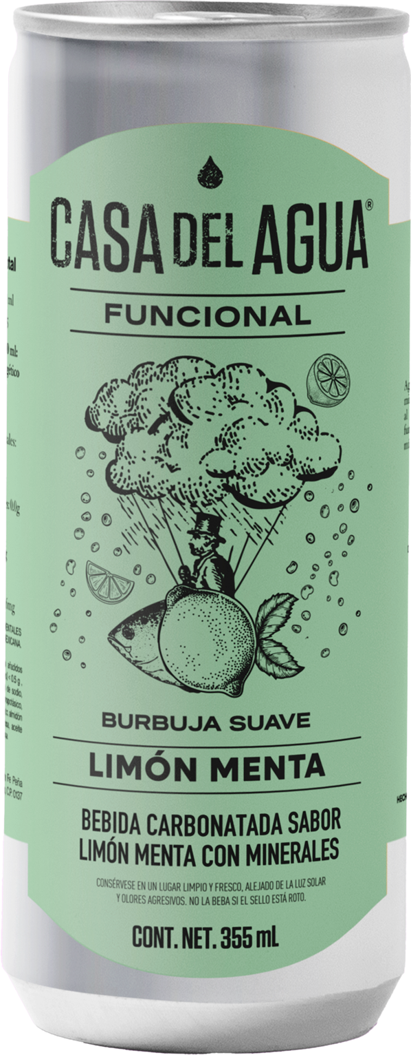 Agua Funcional Casa Del Agua Limon Menta Lata - 355 Ml