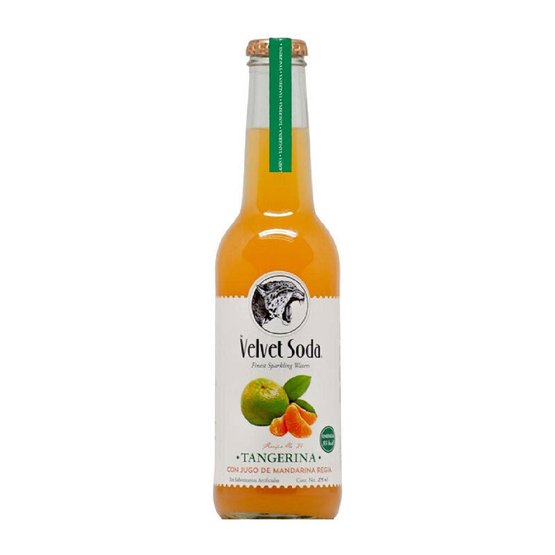 Soda Natural Velvet Sabor Mandarina Vidrio - 275 Ml