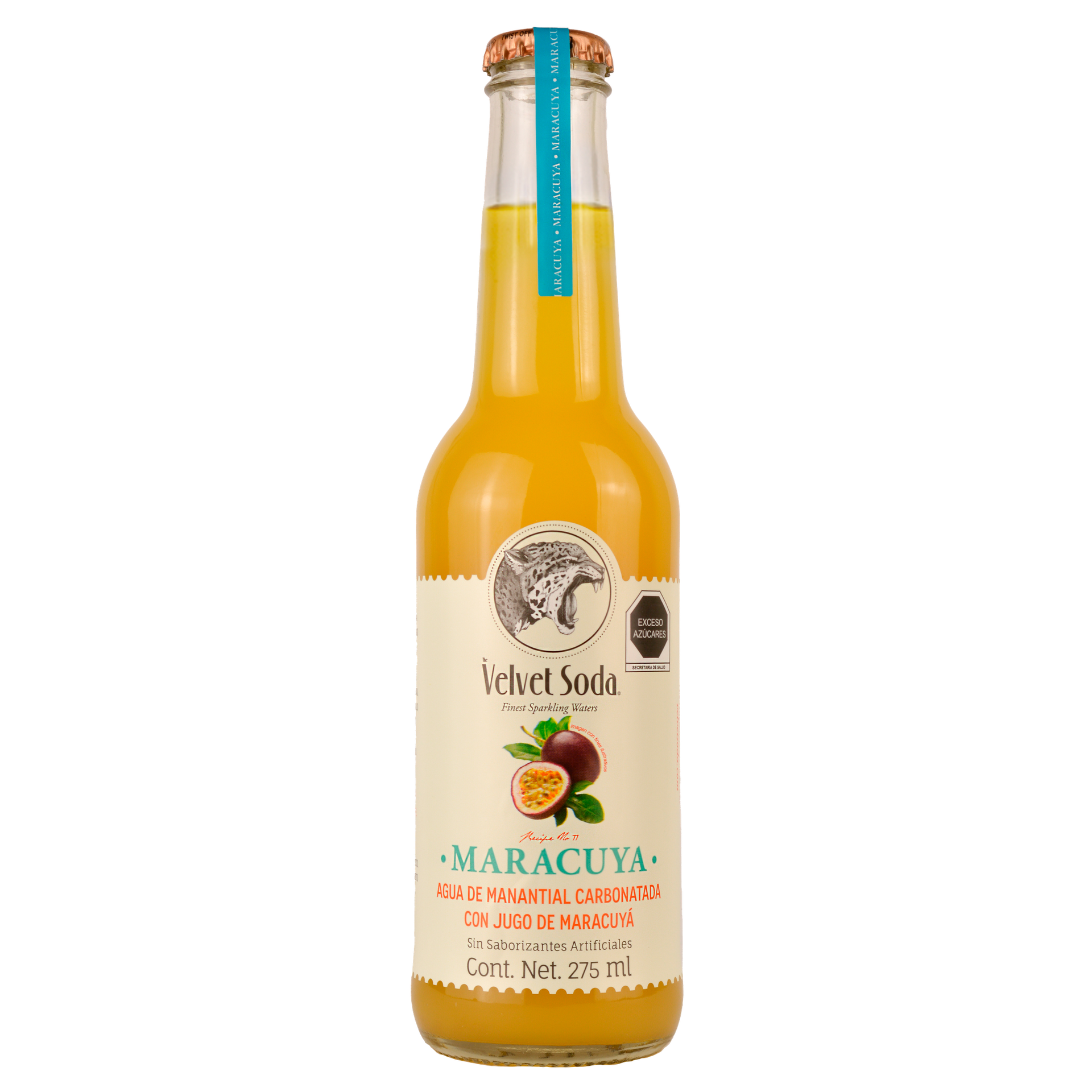Soda Natural Velvet Soda Maracuyá Vidrio - 275 Ml